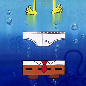 Fotoğraf Sünger Bob Kare Pantolon