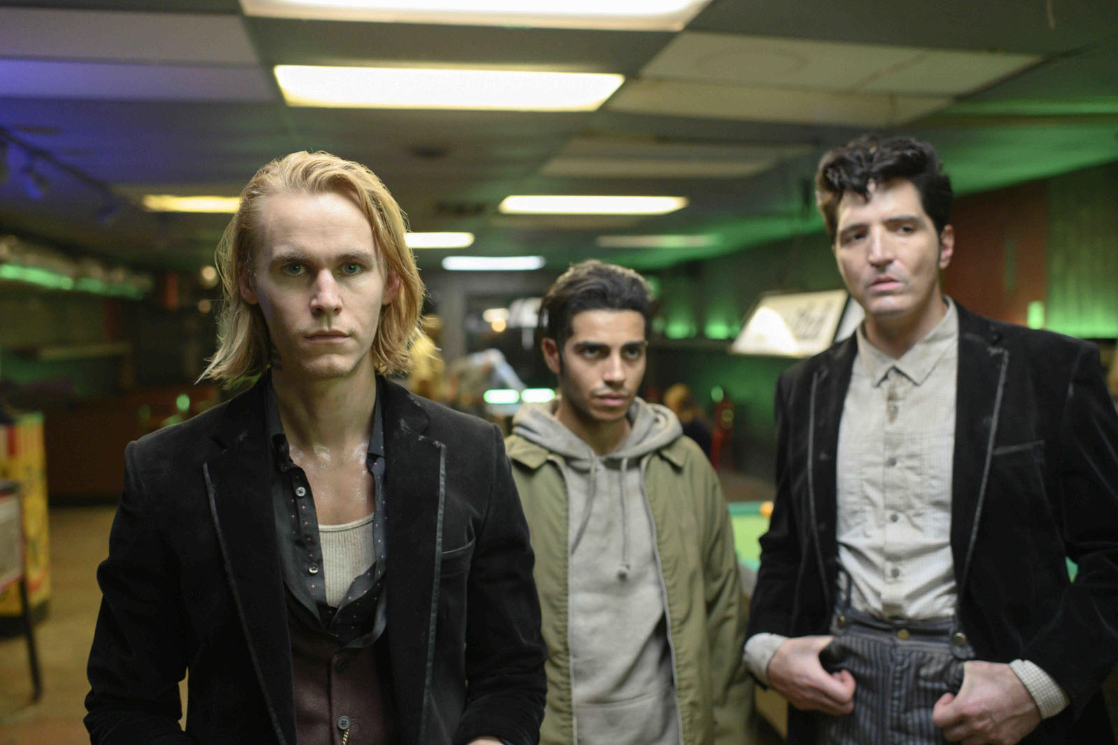 Fotograf David Dastmalchian, Mena Massoud, Rhys Wakefield.