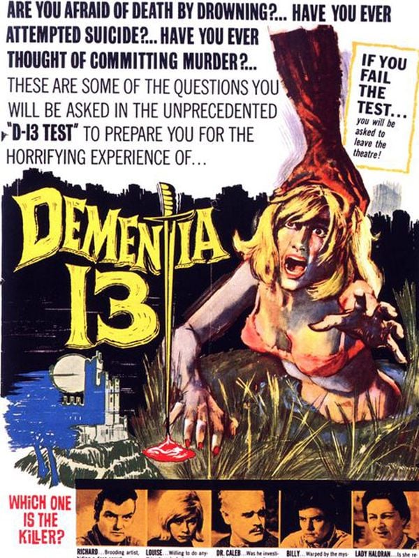 Dementia 13 Filmin kadrosu ve ekibin tamamı