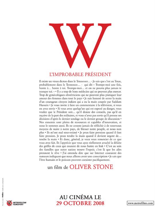 W. : Afiş Oliver Stone